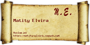 Matity Elvira névjegykártya
